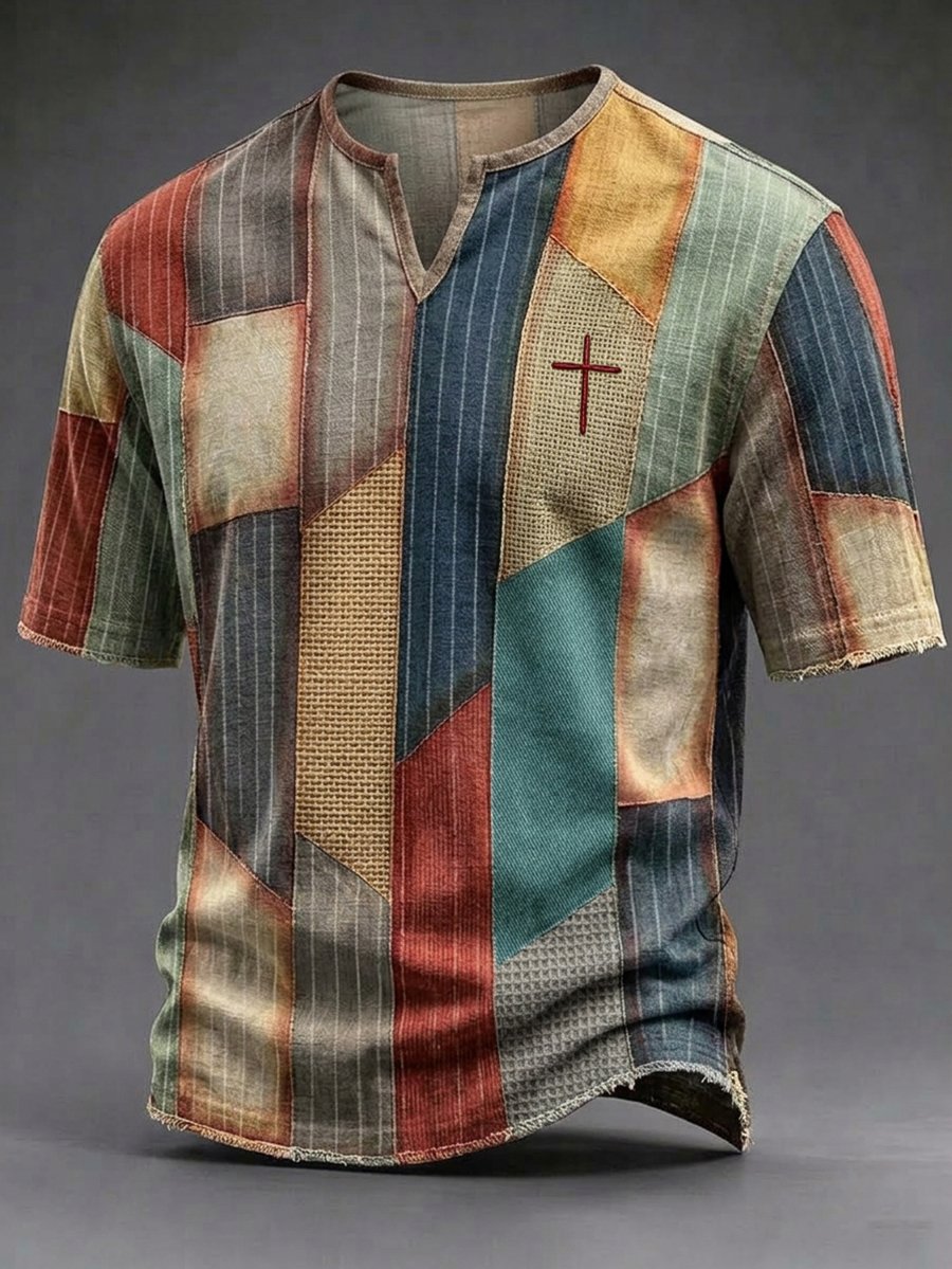 Men's Vintage Faith Faux-Linen T-shirt