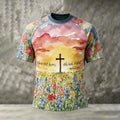 Men's Faith Cross Printed Casual T-Shirt