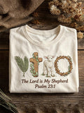 Women's Casual Faith Floral Printed T-Shirt