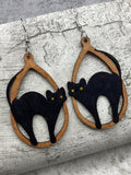 Women's Halloween Black Cat Earrings