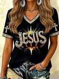 Women's Faith Cross Print Top