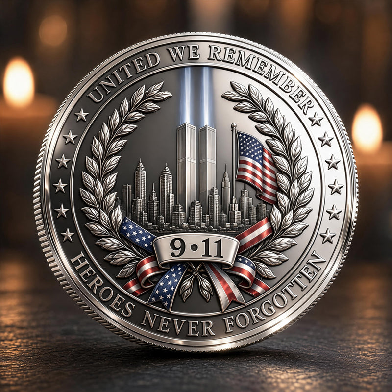 Never Forget 9.11 Memorial Commemorative Metal Medal