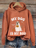 Women'S My Dog Is My Boo Halloween Print  Casual Hoodie