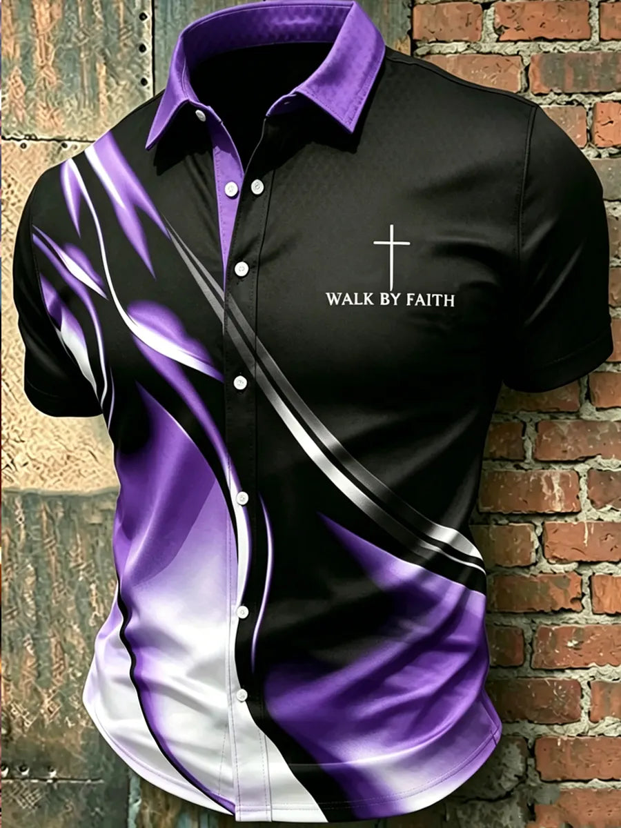 Men'S Faith Casual Printed Shirt