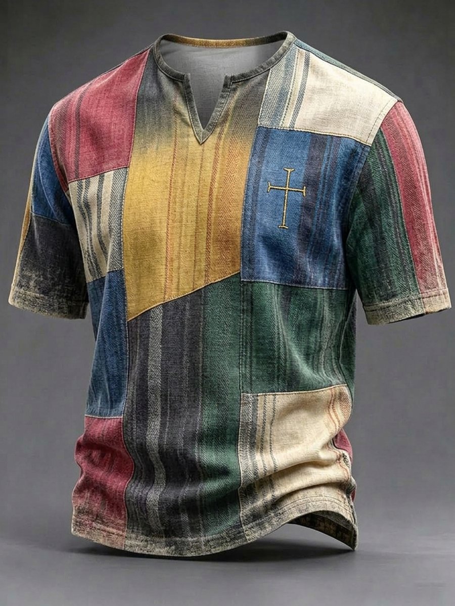 Men's Vintage Faith Faux-Linen T-shirt