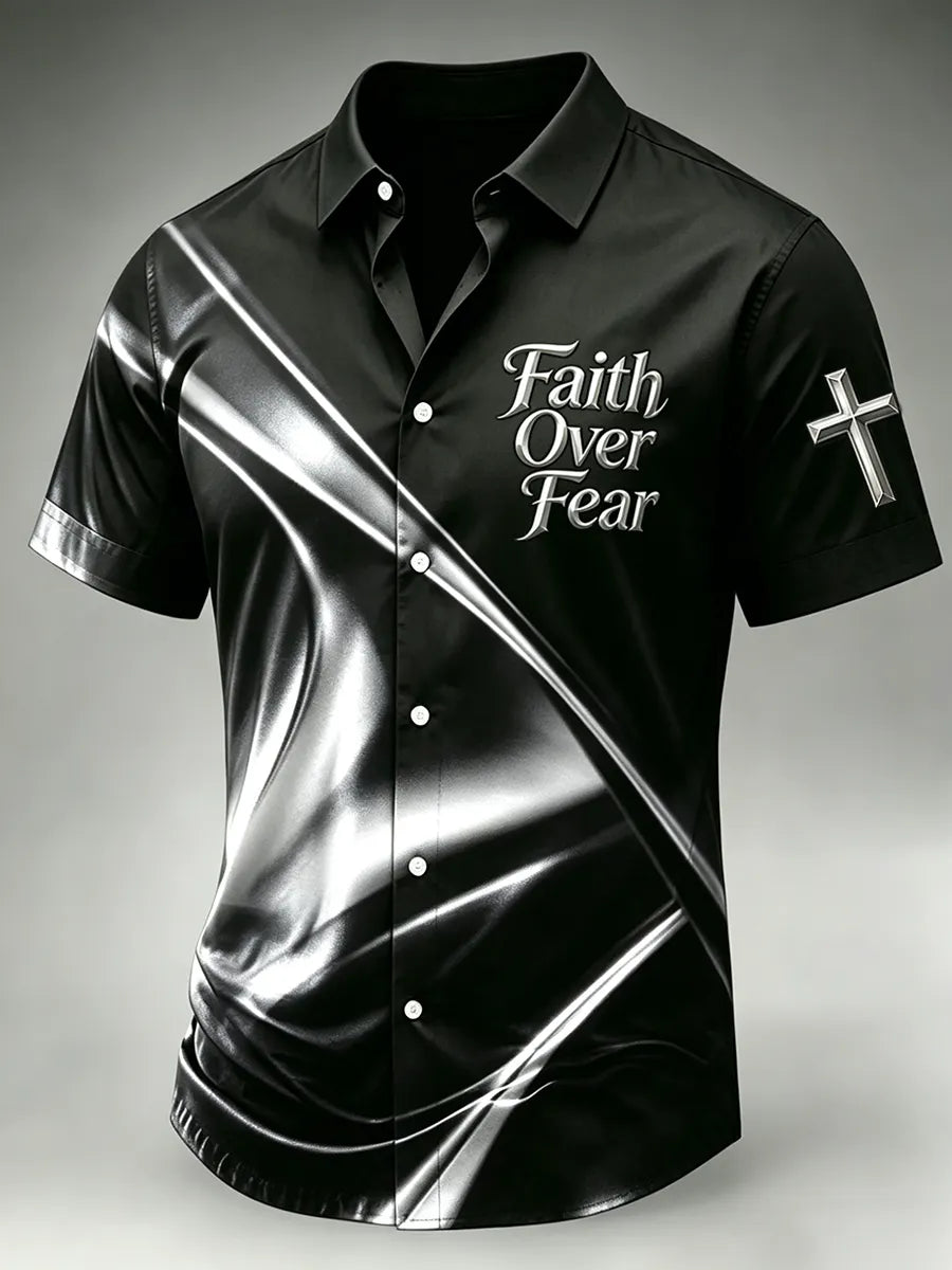 Men's Faith Cross Printed Casual Shirt