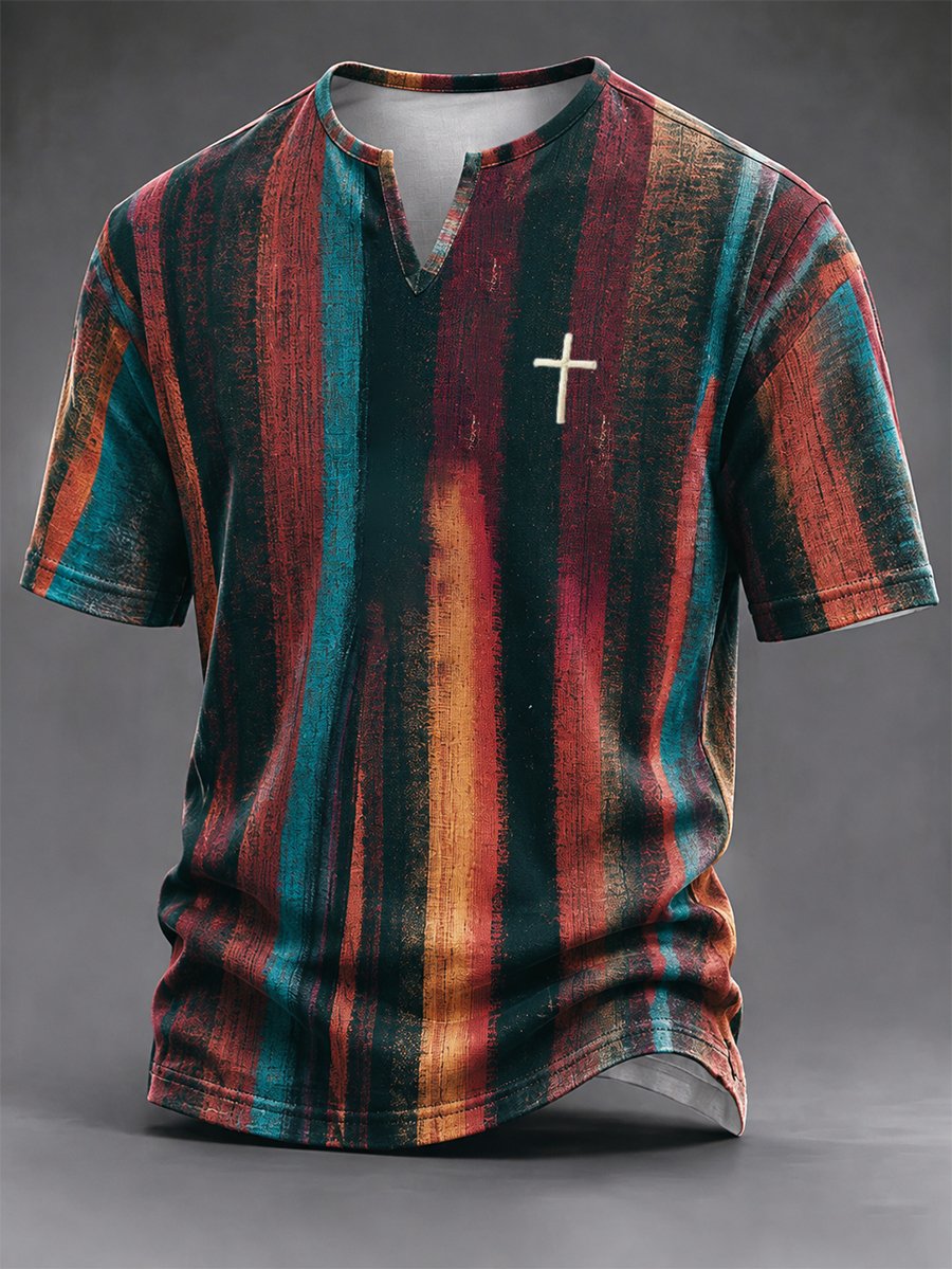 Men's Vintage Faith Faux-Linen T-shirt