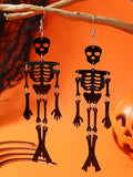 Women's Halloween Exaggerated Ghost Skull Jointed Skull Earrings