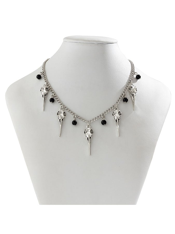 Halloween Punk Spooky Ghost Skull Necklace And Earrings