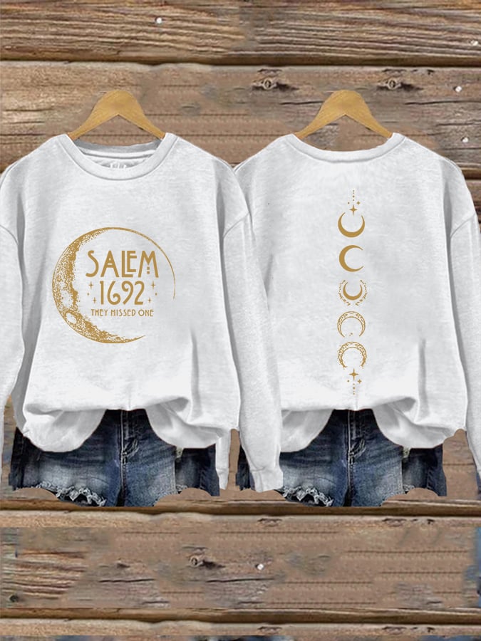 Women's Halloween Salem 1692 They Missed One Print Sweatshirt
