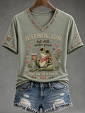 Women's Casual Faith-Inspired Print V-Neck Top