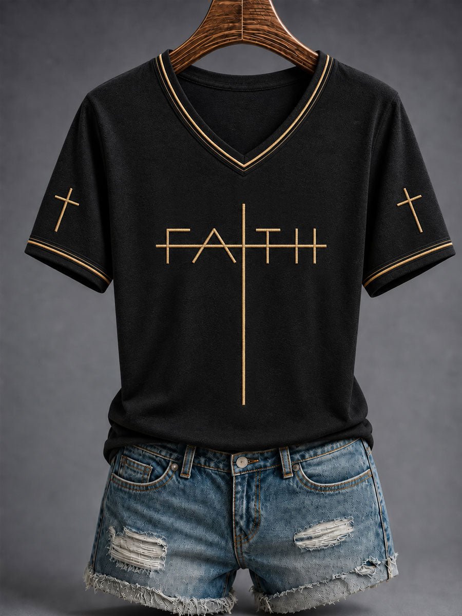 Women's Faith Cross Print T-shirt