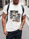 Men's Waiting for Halloween Print Short Sleeve T-shirt