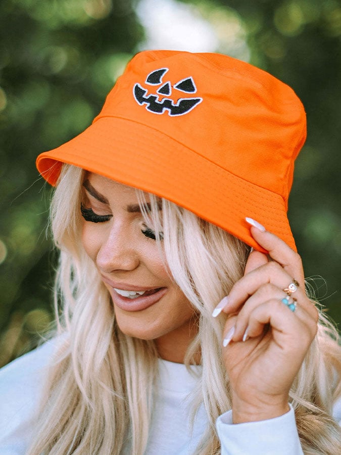 Women's Halloween Pumpkin Bucket Hat