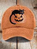 Halloween Cat Print Bat Hat