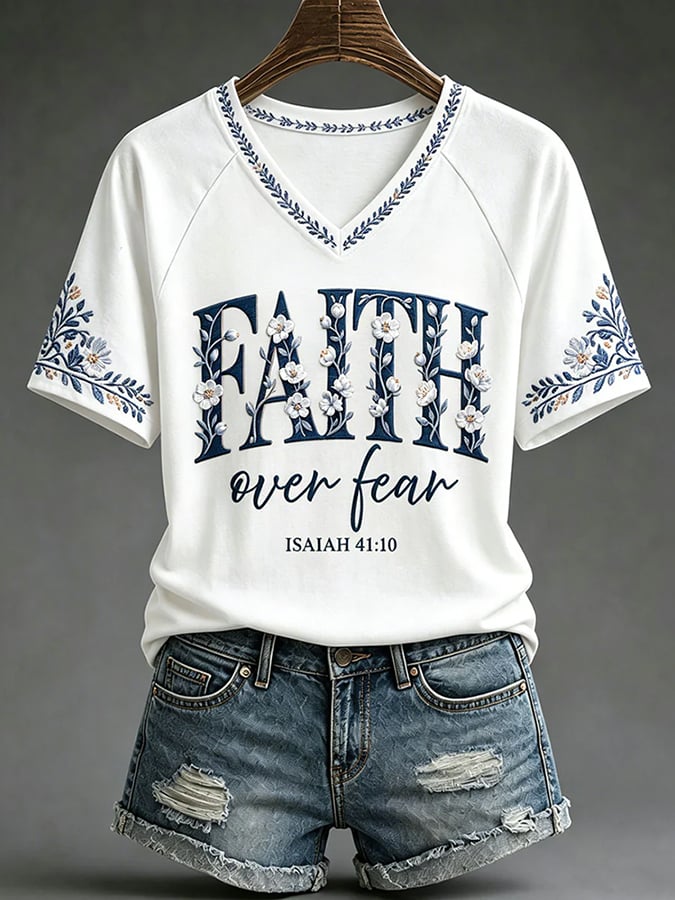 Women's Faith  Printed Casual T-Shirt