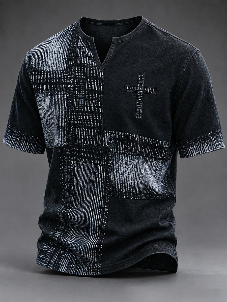 Men's Vintage Faith Faux-Linen T-shirt