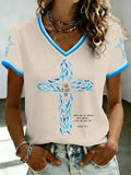 Women's Faith Printed V-neck T-shirt