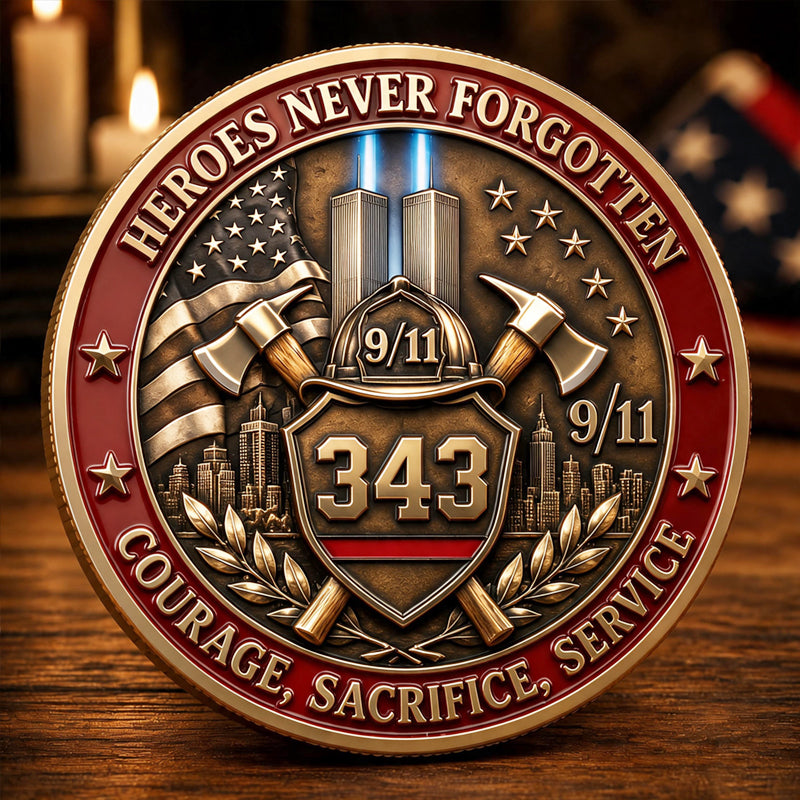 Never Forget 9.11.2001 First Responders Commemorative Metal Medal