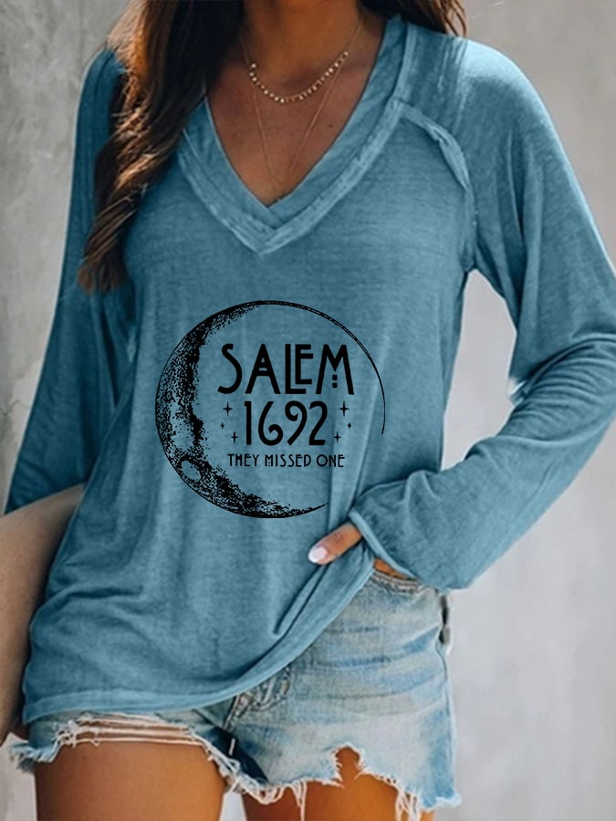 Women's Halloween Salem 1692 They Missed One Print Casual T-Shirt