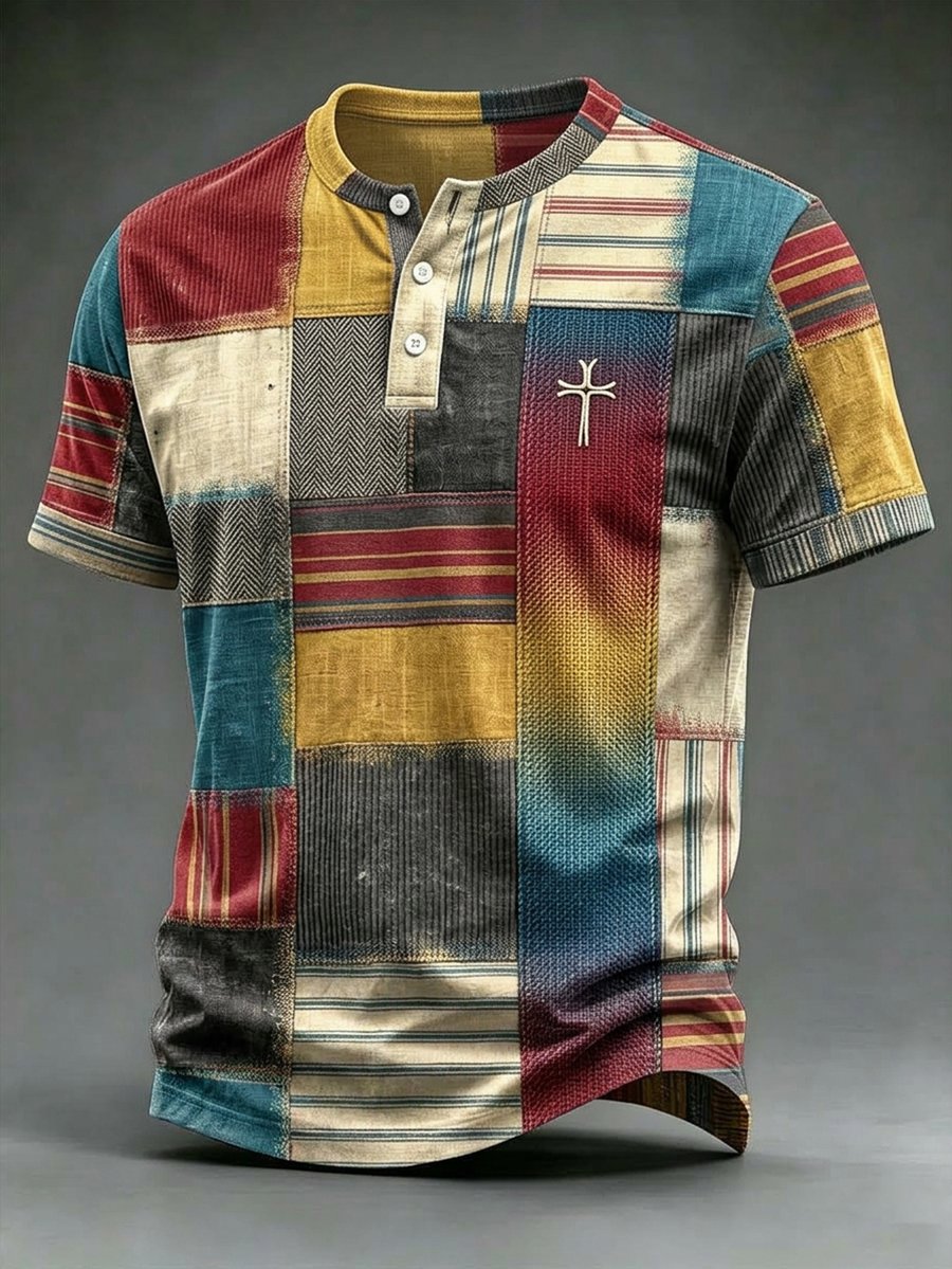 Men's Vintage Faith Henley T-Shirt