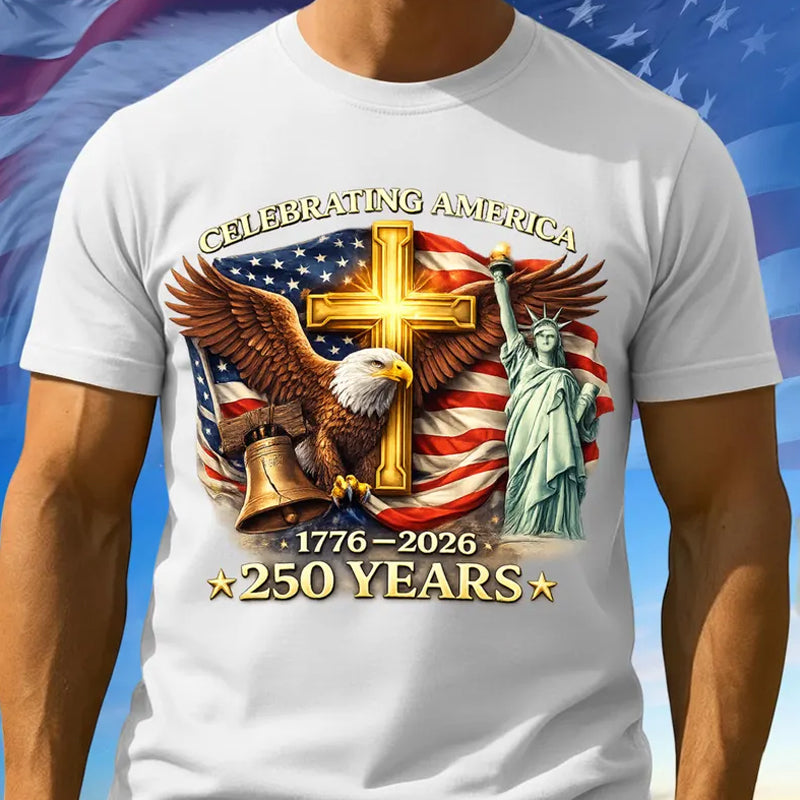 Men's US 250th Anniversary Print Casual T-Shirt