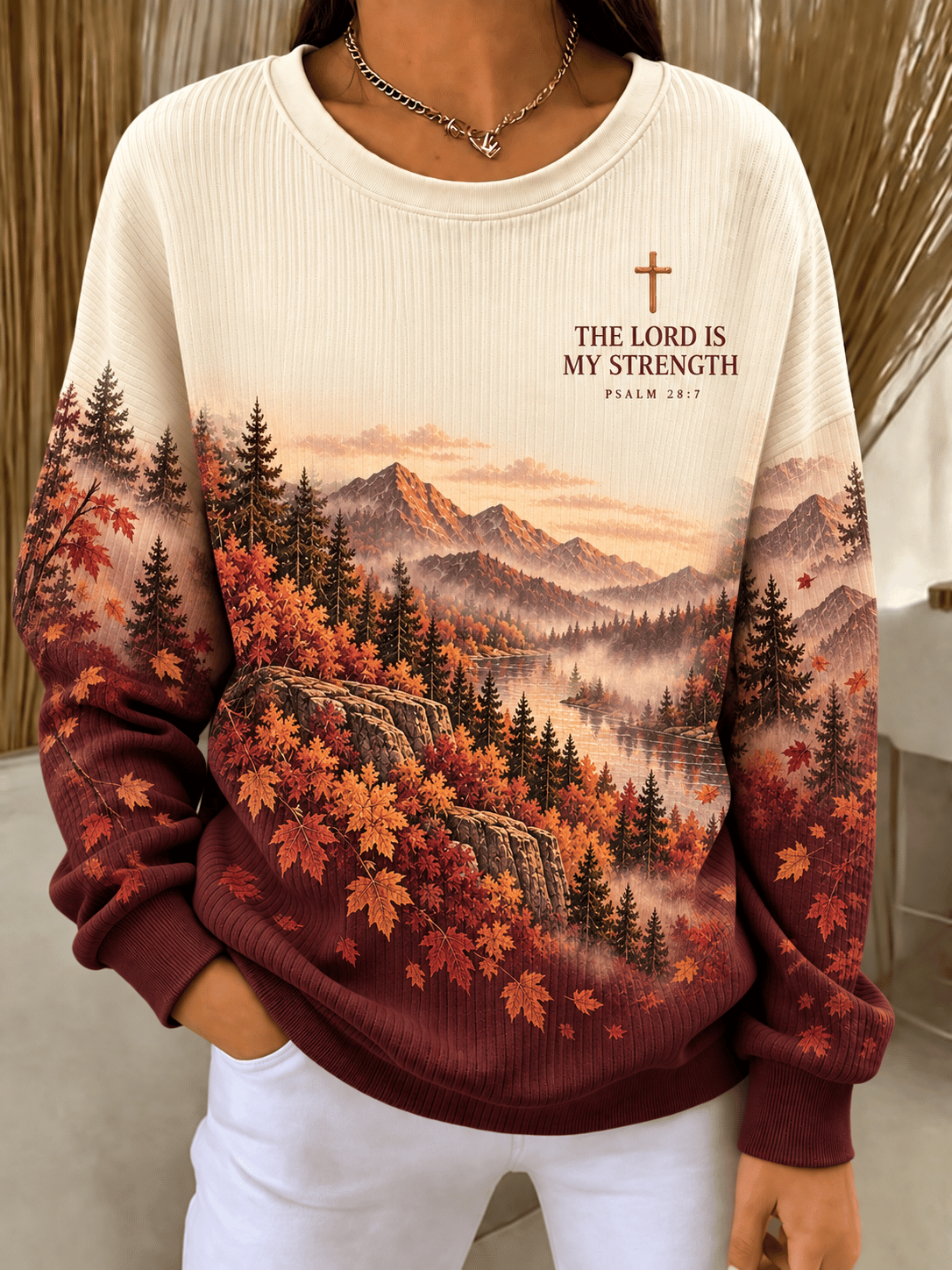 Women's Casual Faith Print Sweatshirt
