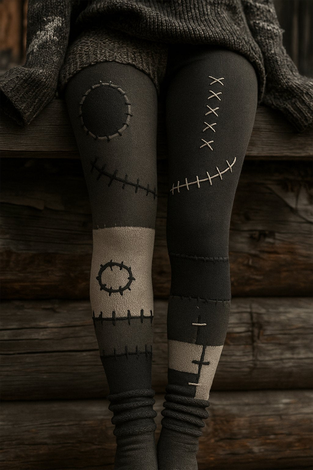 Women's Halloween Contrast Color Comfortable Knitted Print Leggings