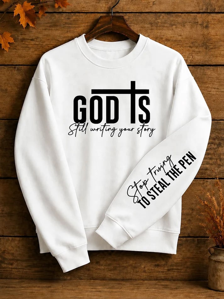 Women's Faith Print Crew Neck Sweatshirt