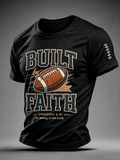 Men's Football And Jesus Faith Printed Short-sleeved T-shirt