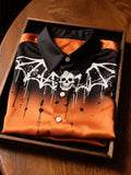 Men's Satin Luxe Halloween Long Sleeve Button Down Shirt
