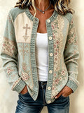 Women'S "Faith" Print Casual Cardigan