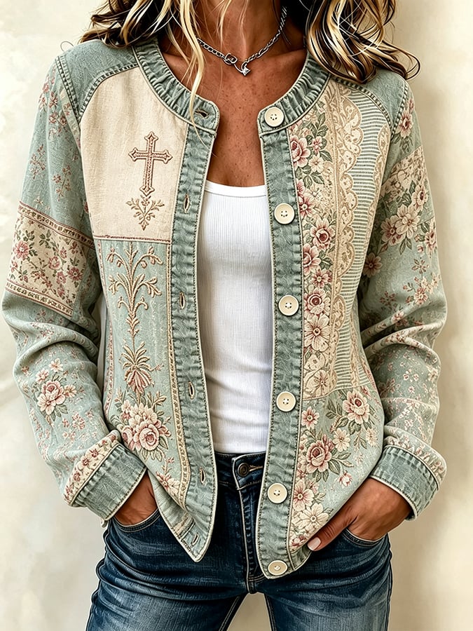Women'S "Faith" Print Casual Cardigan