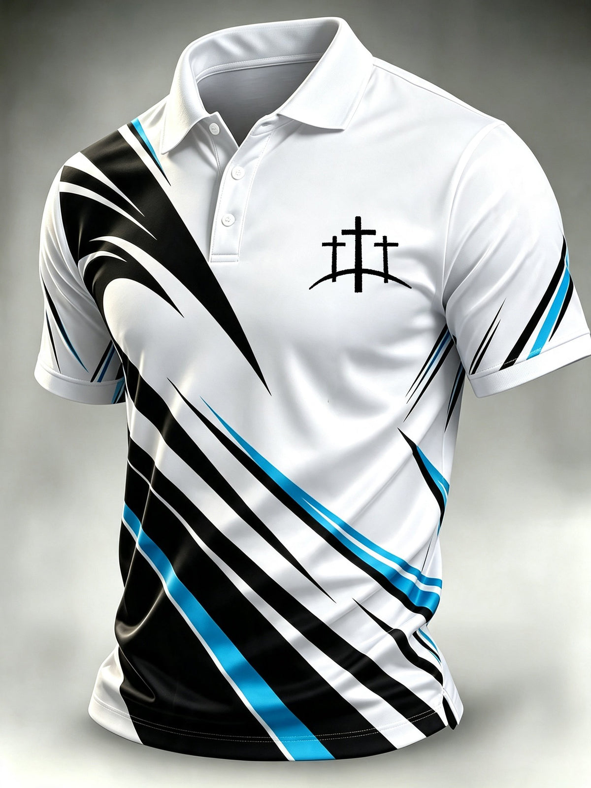 Men's Faith Cross-Print Short-Sleeve Polo Shirt