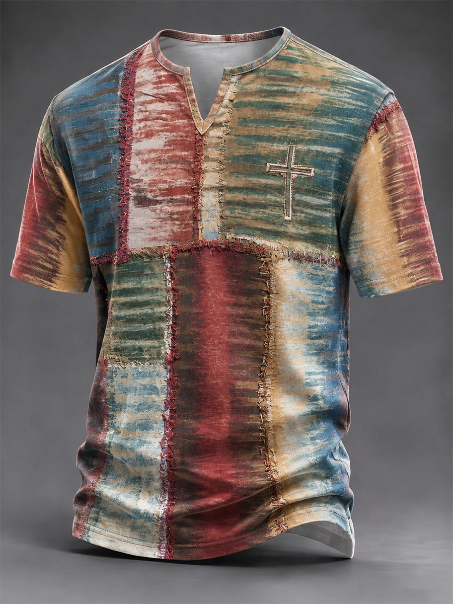 Men's Vintage Faith Faux-Linen T-shirt