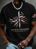 Men'S Casual Short-Sleeve T-Shirt With "Faith" Print