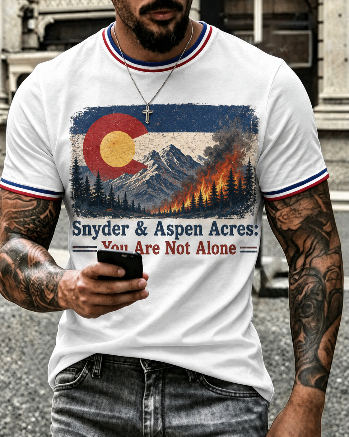 Men'S Colorado Strong: Rising From The Ashesn Printed T-Shirt