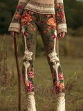 Vintage Floral and Skeleton Women's Leggings