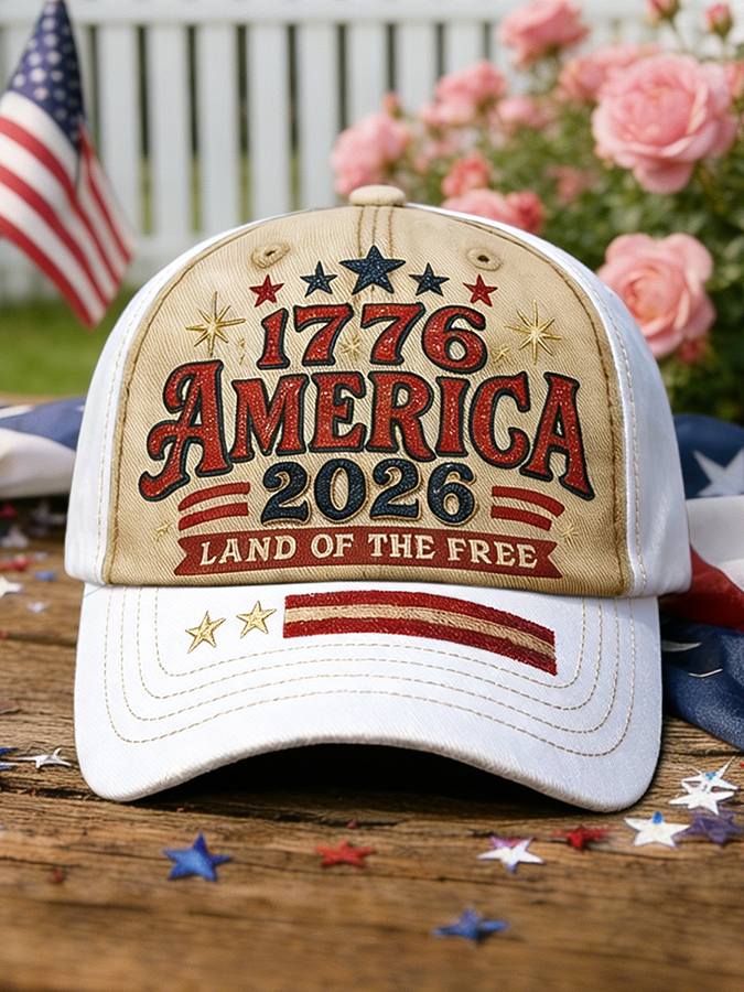 1776-2026 America Land Of The Free Vintage Two-Tone Baseball Cap