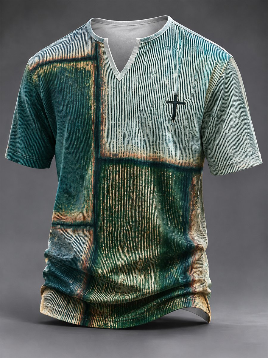 Men's Vintage Faith Faux-Linen T-shirt
