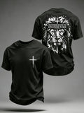 Men's Lion Of Judah Cross  Printed T-shirt