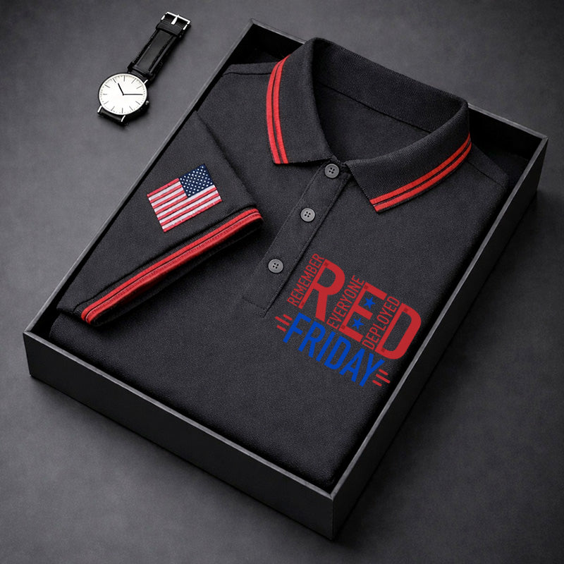 Men's Red Friday Printed Casual Polo Shirt