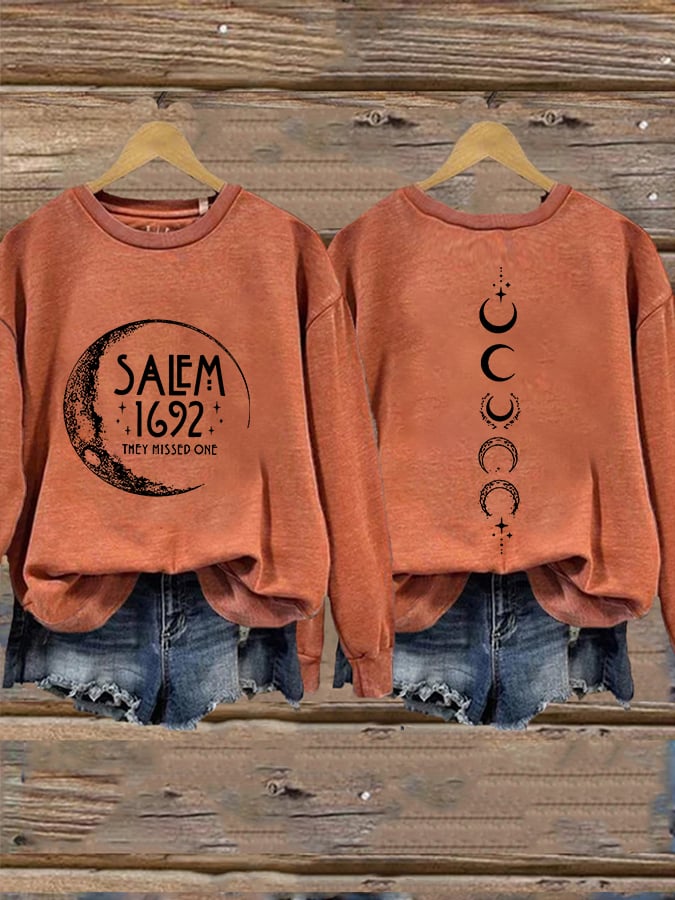 Women's Halloween Salem 1692 They Missed One Print Sweatshirt