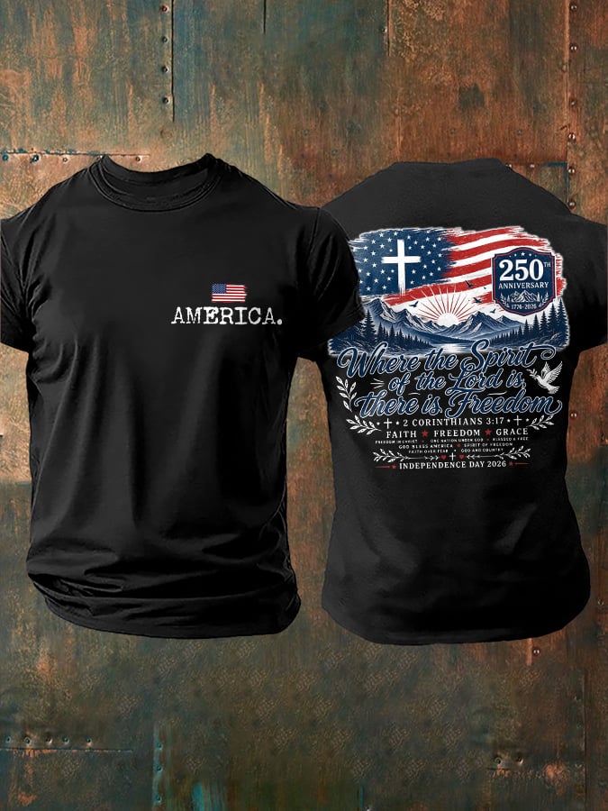 Men's Retro Print Short-Sleeve T-Shirt