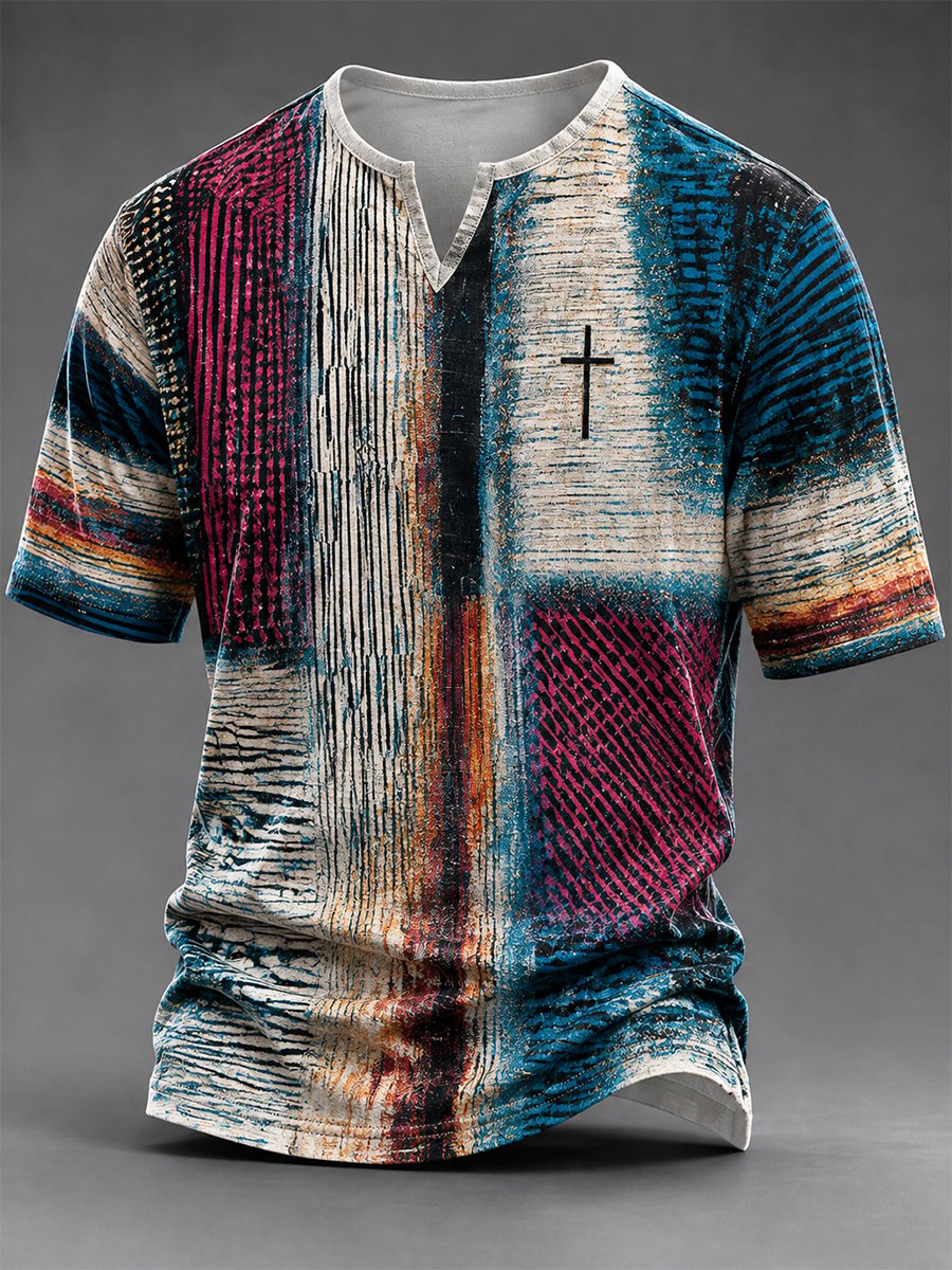 Men's Vintage Faith Faux-Linen T-shirt