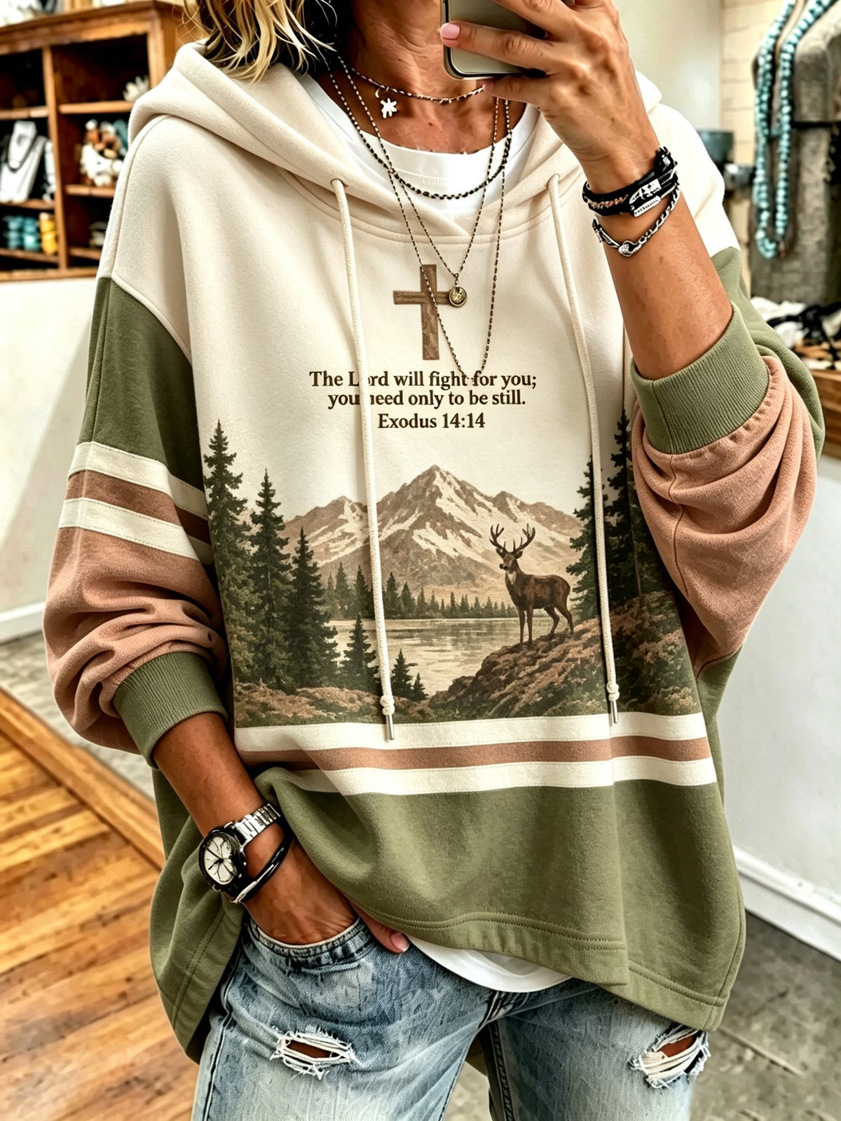 Women's Faith Print Casual Sweatshirt