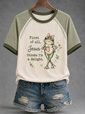 Women's Casual & Fun Faith-Print Short-Sleeve T-Shirt
