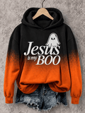 Women's Jesus Is My Boo Christian Print Casual Hoodie