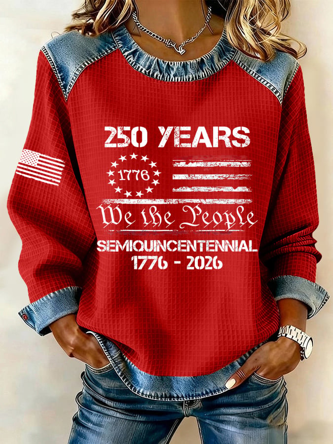 Women's 250th Anniversary Patchwork Casual Sweatshirt