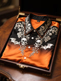 Men's Satin Luxe Halloween Long Sleeve Button Down Shirt